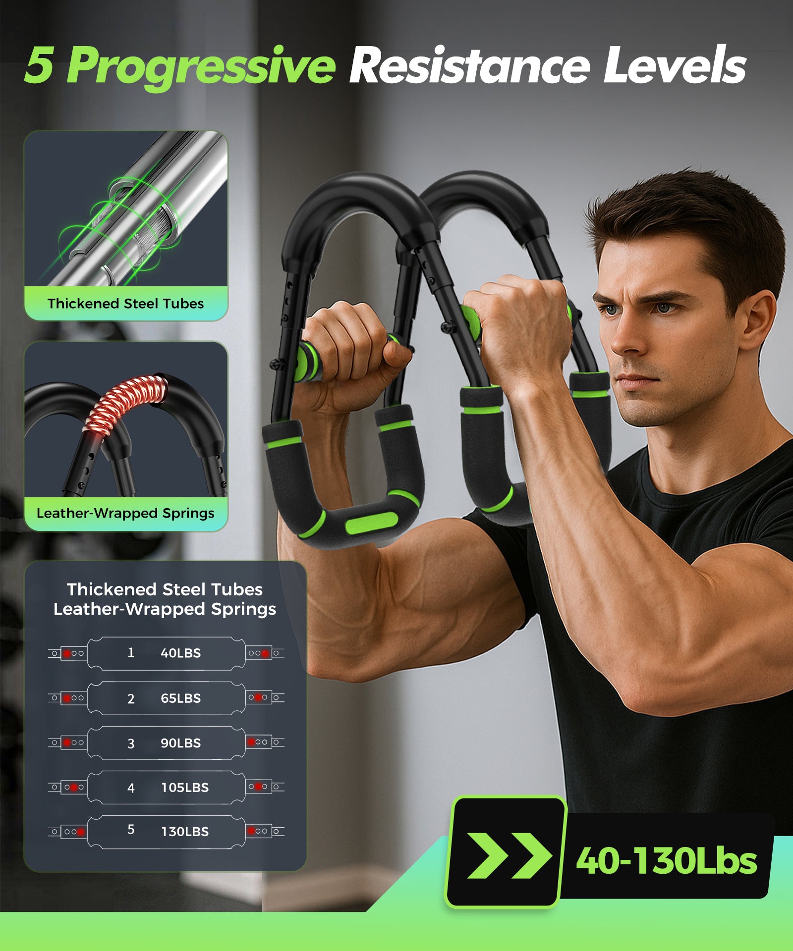 Twister Arm Trainer & Chest Workout Equipment, Green