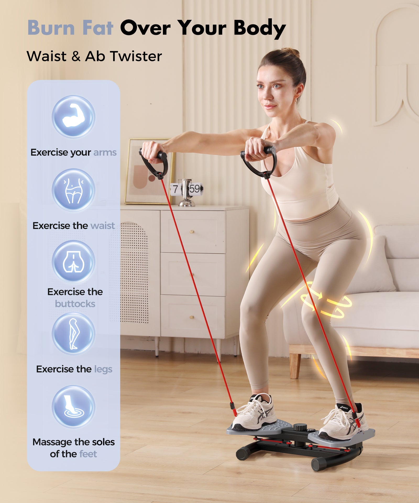 Waist Twister Exercise Machine, Grey