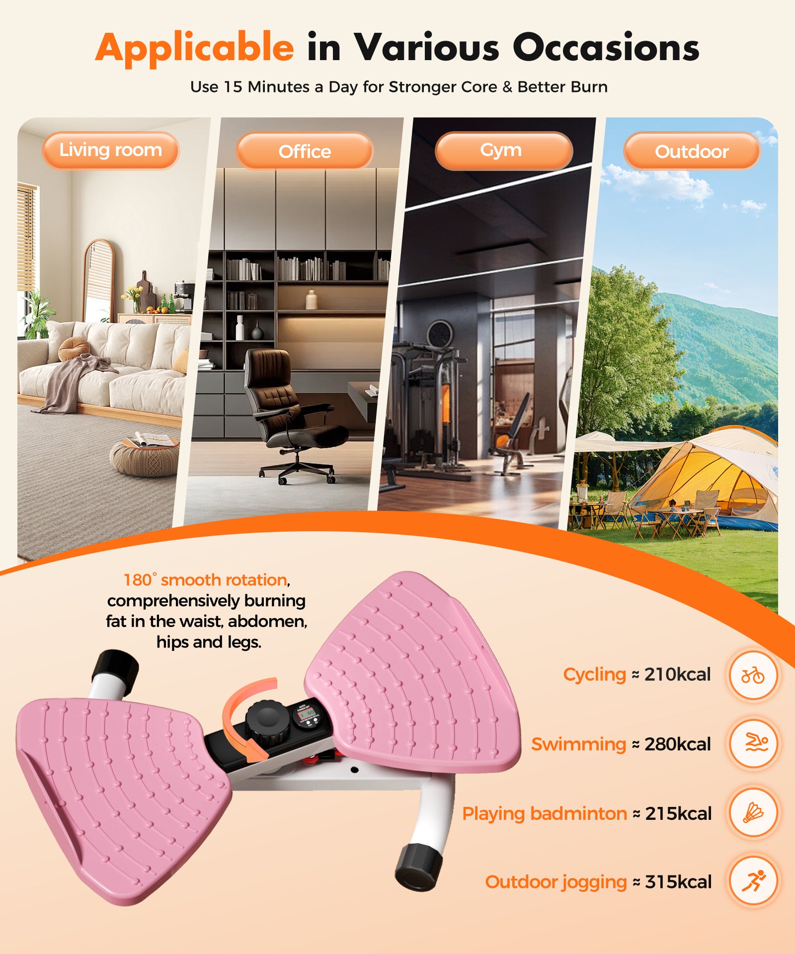 Waist Twister Exercise Machine, Pink