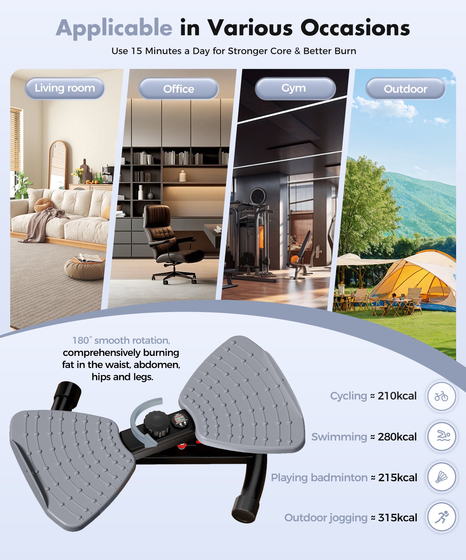 Waist Twister Exercise Machine, Grey