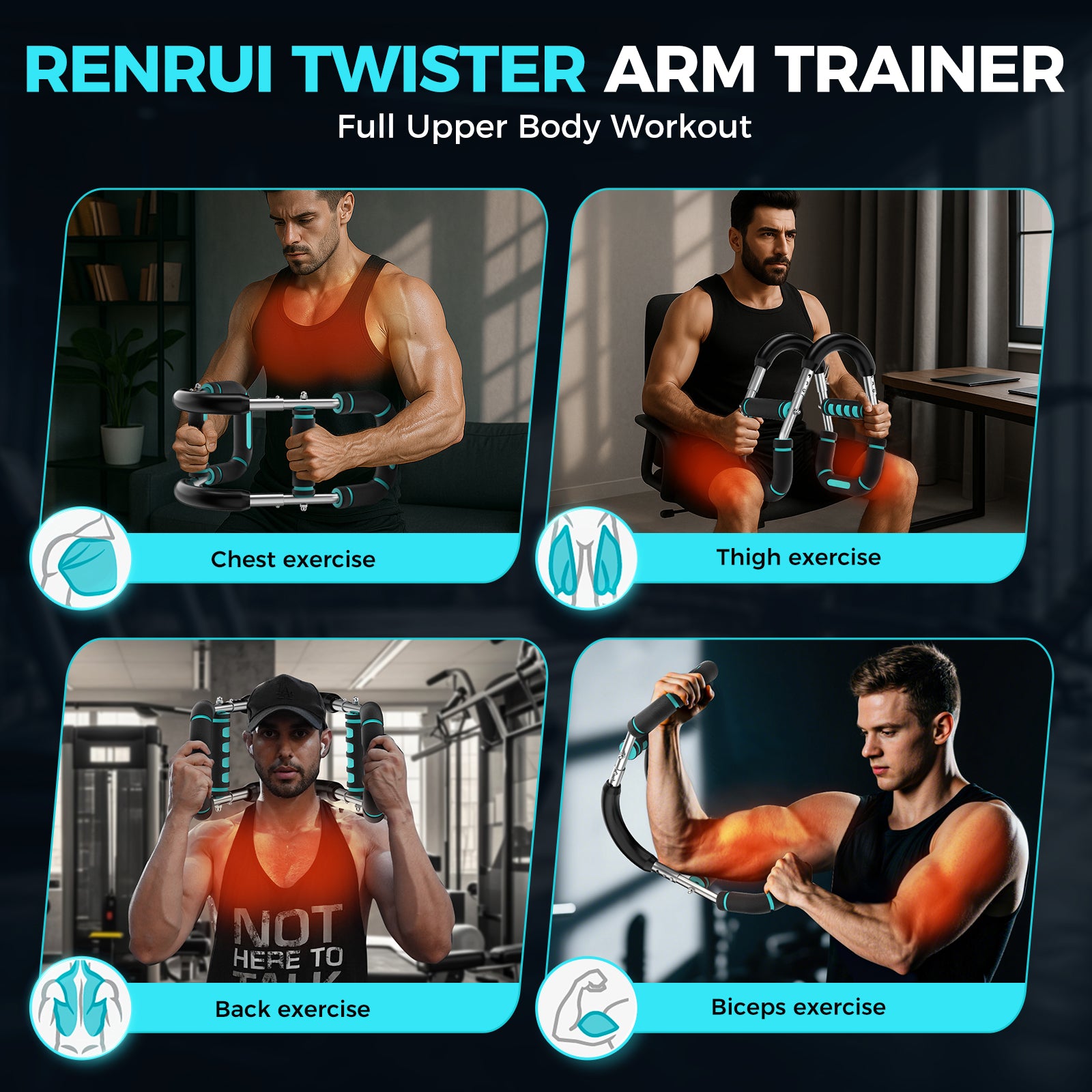 Twister Arm Trainer, Chest Workout Equipment, Blue