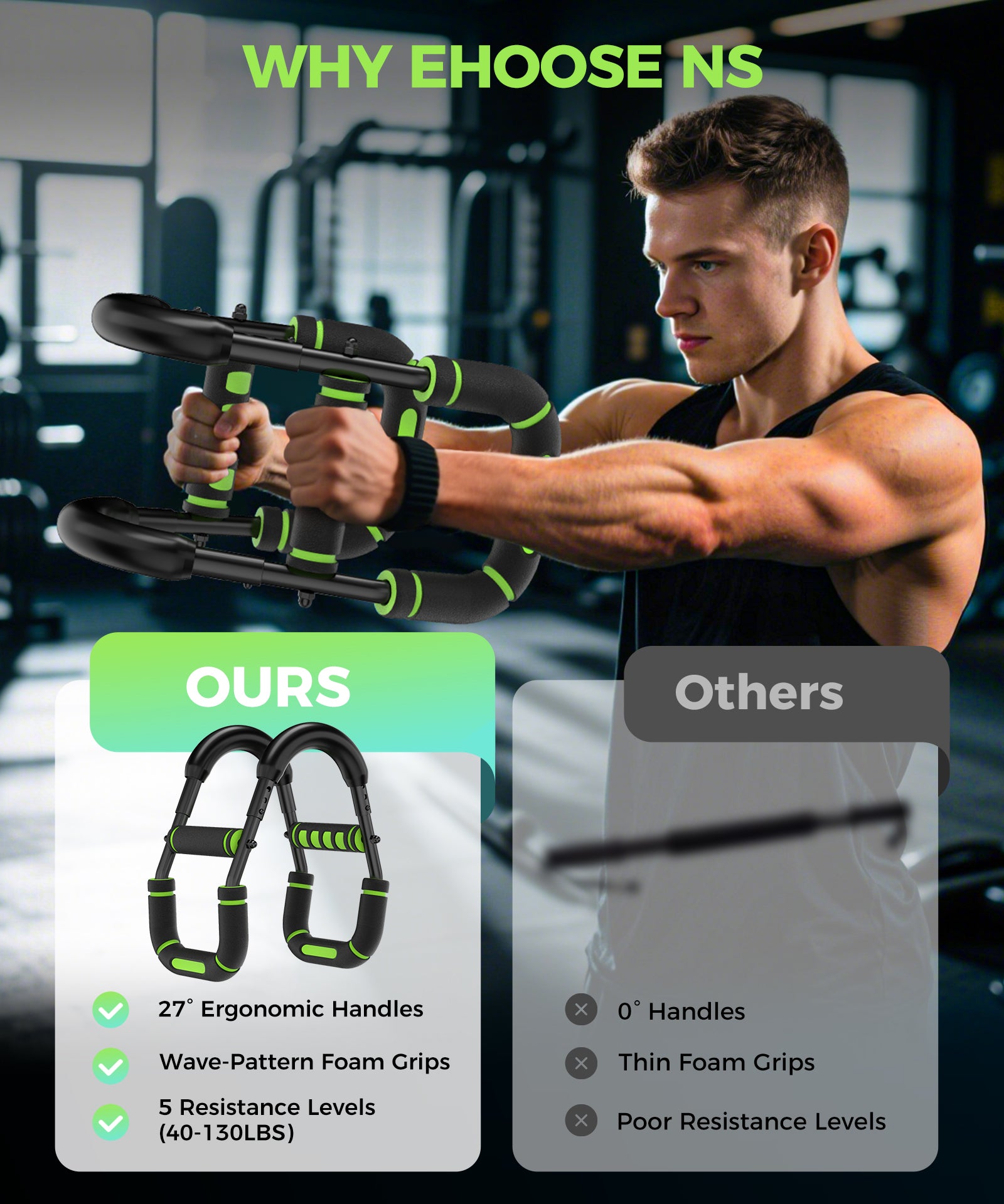 Twister Arm Trainer & Chest Workout Equipment, Green
