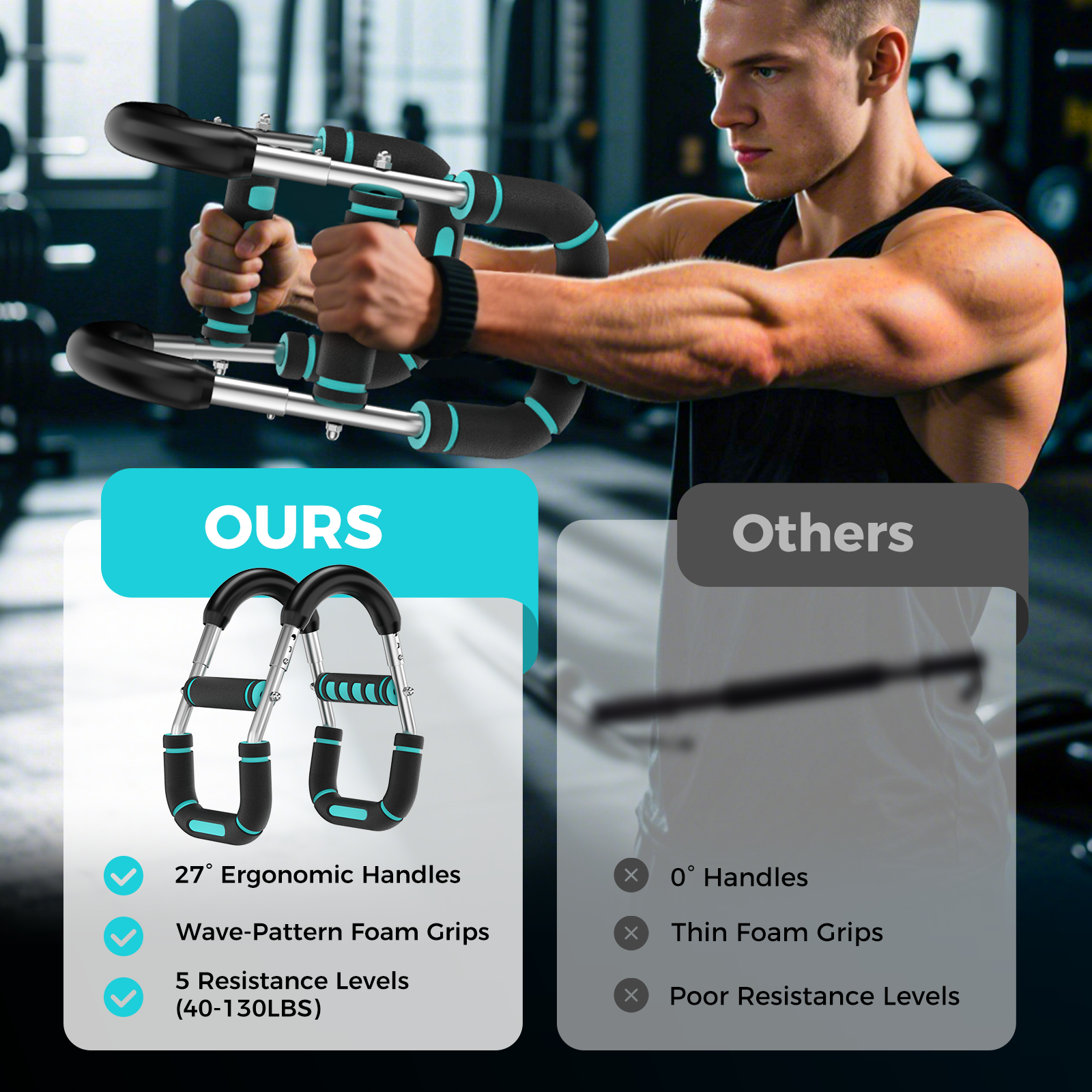 Twister Arm Trainer, Chest Workout Equipment, Blue